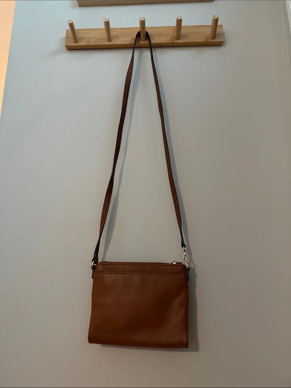 Michael Kors Brown Leather Crossbody Wallet Bag with MK Logo